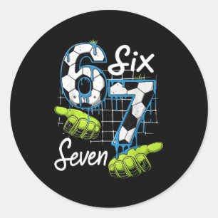 クール サッカー 67 ドリップ ハンズ シックス セブン Gen アルファ ミーム ラウンドシール