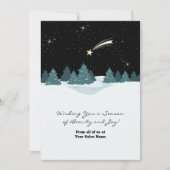 クール シューティングスター ナイト ウィンター スケープ ホリデー カード (正面)