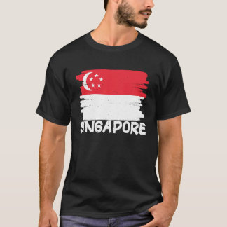 クール シンガポール フラグ Tシャツ