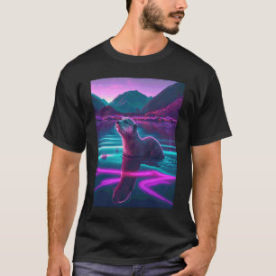 クール シーオッター シンセウェーブ さまようカッコウ 2 Tシャツ
