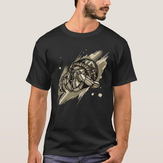 クール スチームパンク 機械的 カニ Tシャツ (正面)