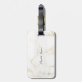 クール ストーン マーブル テクスチャ、モノグラム-パーソナライズド ラゲッジタグ (裏面縦)