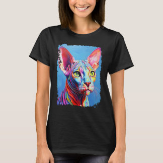 クール スフィンクス ヘアレス キャット Tシャツ