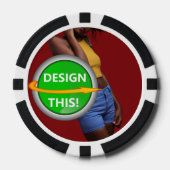 クール!トランプのポーカーチップス – ブラックカスタム- ポーカーチップ (正面)