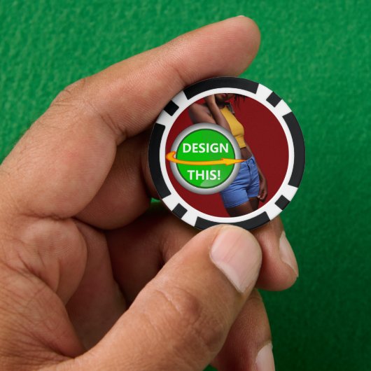 クール!トランプのポーカーチップス – ブラックカスタム- ポーカーチップ (手)