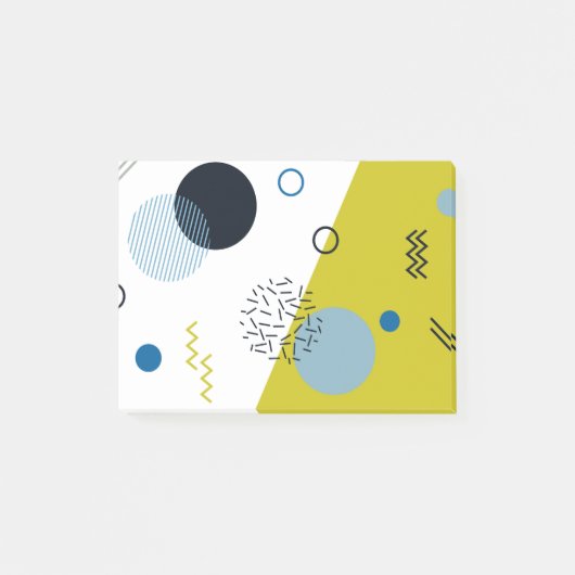 クール,トレンディー, モダン,メンフィス緑のジオメトリ ポストイット (正面)