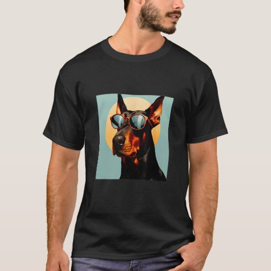 クール・ドーベルマン - ドーベルマン サングラス Tシャツ (正面)