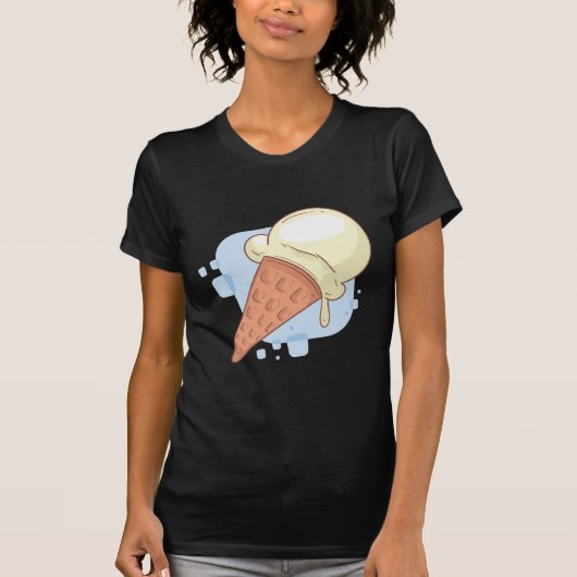 クール バニラ アイスクリーム デザイン Tシャツ (正面)