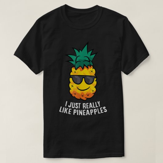 クール パイナップル おもしろ フルーツ デザイン Tシャツ (デザイン正面)