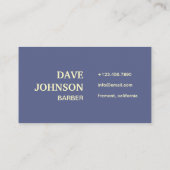 クール パープル レトロ ヴィンテージ バーバーショップ 名刺 (裏面)