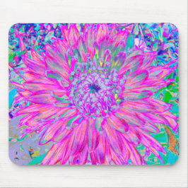 クール ピンク ブルー パープルの芸術的なダリアの花 マウスパッド