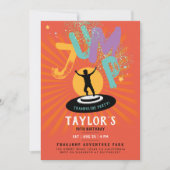 クール ファン カラフル トランポリン ジャンプ バウンス パーティー 招待状 (正面)