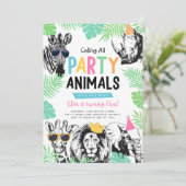 クール ファン パーティー 動物たち 誕生日招待状 招待状 (スタンド正面)