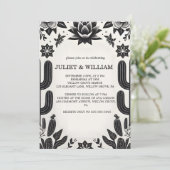 クール フィエスタ カクタス フラワーメキシカン リハーサル ディナー 招待状 (スタンド正面)