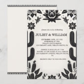 クール フィエスタ カクタス フラワーメキシカン リハーサル ディナー 招待状 (正面/裏面)