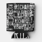 クール&ブモダンラック&ホワイトの名前タイポグラフィ 缶クーラー (正面)