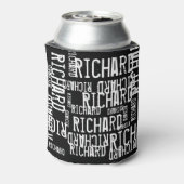 クール&ブモダンラック&ホワイトの名前タイポグラフィ 缶クーラー (缶裏面)