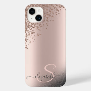 クール ブラック ギッター ダイヤモンド ローズゴールド モノグラム Case-Mate iPhone 14 PLUSケース