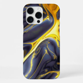 クール ブラック ゴールド 溶岩 大理石 流体 テクスチャ iPhone 16 PRO MAXケース