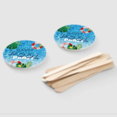 クール「プールパーティー」トロピカルパーソナライズされた ハンドファン (組立なし)