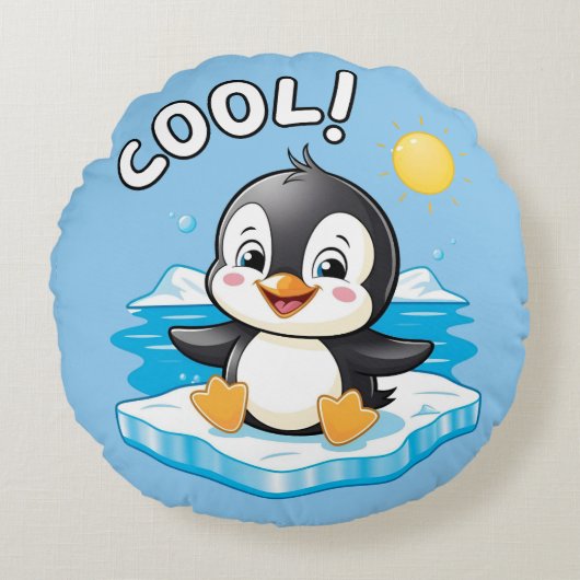 クール!ペンギン ラウンドクッション (正面)
