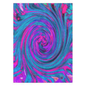 クール ホットピンク、パープル、ブルーのアブストラクトレトロ テーブルクロス (正面)