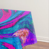 クール ホットピンク、パープル、ブルーのアブストラクトレトロ テーブルクロス (インサイチュ)