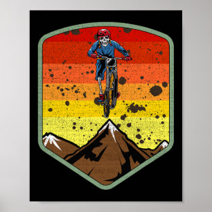 クール マウンテンバイク スケルトン ゾンビ ドクロ MTB BMX ポスター