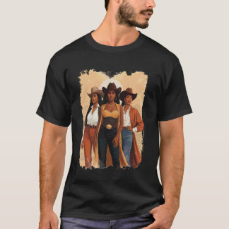 クール メラニン カウガール ウエスタンブーツ アフロ 西部劇 Tシャツ