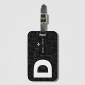 クール、モダンおよびパーソナライズされたb&w ラゲッジタグ (正面縦)