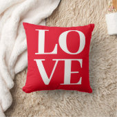 クール モダン レッド ホワイト ラブ スロー ピロー (ブランケット)