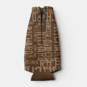 クール&モダンbrown名前付きタイポグラフィボトルクール ボトルクーラー (裏面)