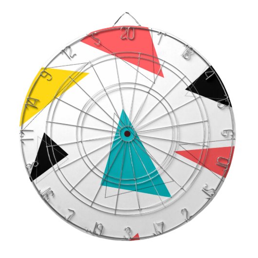 クール,ユニーク,トレンディー，都市カラフル三角形 ダーツボード (正面)
