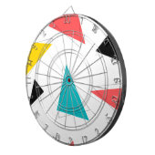 クール,ユニーク,トレンディー，都市カラフル三角形 ダーツボード (正面右)