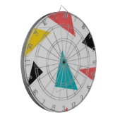 クール,ユニーク,トレンディー，都市カラフル三角形 ダーツボード (正面左)