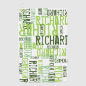 クール&ライモダンムグリーン名、タイポグラフィ ゴルフタオル (正面)