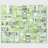 クール&ライモダンムグリーン名、タイポグラフィ ラッピングペーパー (フラット)