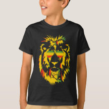 クール ラスタ ライオン ダーク キッズTシャツ