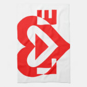 クール ラブ グラフィック, 赤 キッチンタオル (縦)