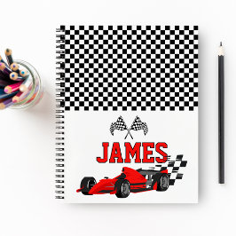 クール レース カー ボーイ カスタム 名前 パーソナライズされた ノートブック