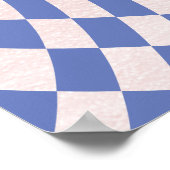 クール ワン ガールズ ファースト バースデー チェックered レトロ ポスター (角)