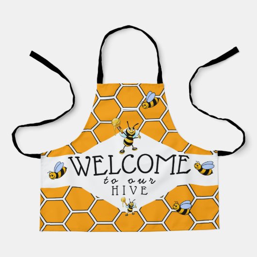 クール&可愛いBee Hiveへようこそ エプロン (正面)