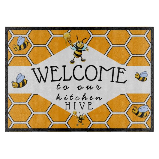 クール&可愛いBee Hive Cutting Boardへようこそ カッティングボード (正面)