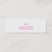 クール、木モダンとピンクの円のパターン スキニー名刺 (裏面)