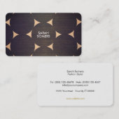 クール、木モダン材および銅円パターン 名刺 (正面/裏面)