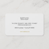 クール、木モダン材および銅円パターン 名刺 (裏面)