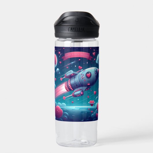クール/未来の宇宙船バレンタインデー ウォーターボトル (背面)
