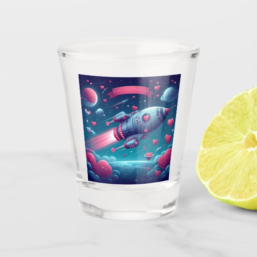 クール/未来の宇宙船バレンタインデー ショットグラス (正面)