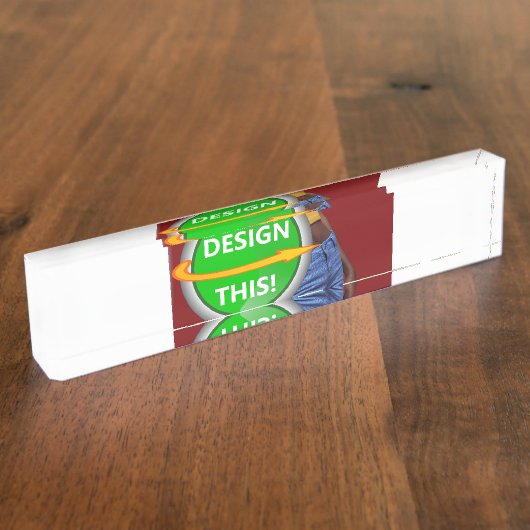 クール!机用ネームプレート- カスタム デスクネームプレート (側面)