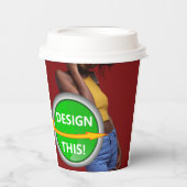 クール!紙カップ蓋付き – 8oz - 8カスタム 紙コップ (正面)